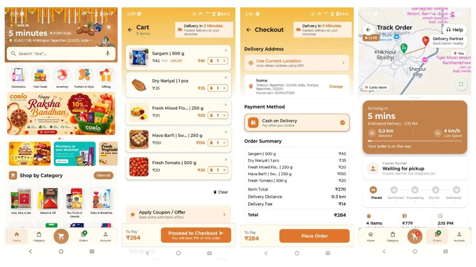 Corio grocery delivery Android app banner