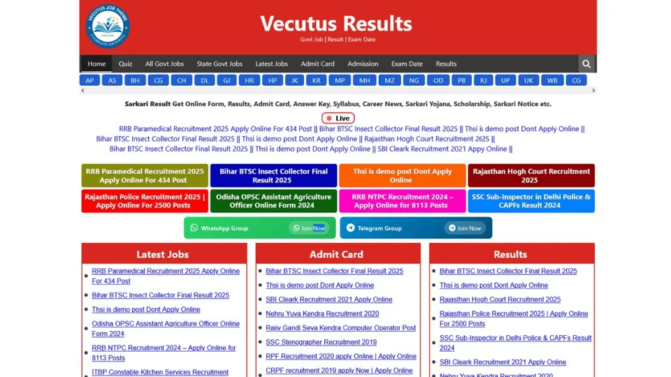 Sarkari Result WordPress theme screenshot